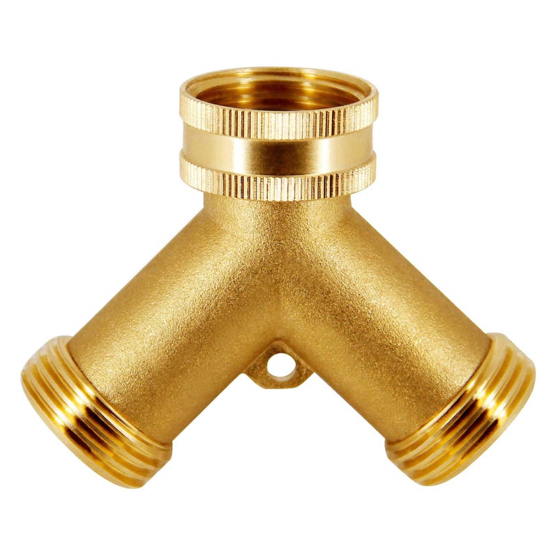 Triumpeek Brass Garden Hose Splitter  3/4 Inch 2-Way Y Brass Hose Connector with O-ring Washers & Tape - Image 5